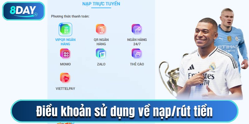 Điều khoản sử dụng về nạp/rút tiền thưởng